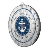 名前をカスタムする素朴航海のいかりパーソナライズされた ダーツボード (正面右)