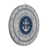 名前をカスタムする素朴航海のいかりパーソナライズされた ダーツボード (正面左)