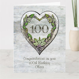 名前をカスタムする素朴100番目の誕生日カード カード