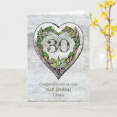 名前をカスタムする素朴30th Birthday Card カード (黄色い花)