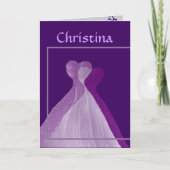 名前をカスタムする紫の着物を着た私の花嫁になれ 招待状 (正面)