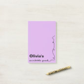 名前をカスタムする紫の落書きパッド ポストイット (デスク上)