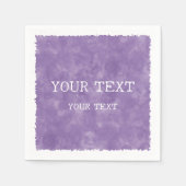名前をカスタムする紫色の水彩 スタンダードカクテルナプキン (正面)