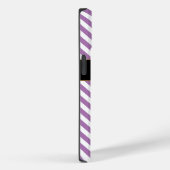 名前をカスタムする紫/白ストライプ色 Case-Mate iPhoneケース (裏面 / 右)