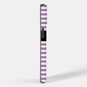 名前をカスタムする紫/白ストライプ色 Case-Mate iPhoneケース (裏面 / 右)