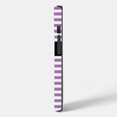 名前をカスタムする紫/白ストライプ色 Case-Mate iPhoneケース (裏面 / 左)