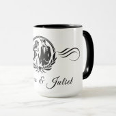 名前をカスタムする結婚のラブサインコンボマグギフト マグカップ (正面右)