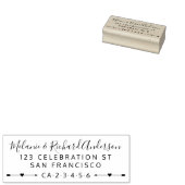 名前をカスタムする結婚の矢印とハート差出人住所 ラバースタンプ (押印)