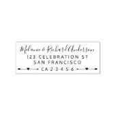 名前をカスタムする結婚の矢印とハート差出人住所 ラバースタンプ (インプリント)