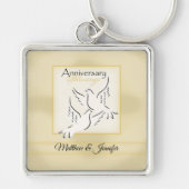 名前をカスタムする結婚の記念日恵み キーホルダー (正面)