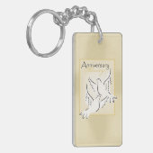 名前をカスタムする結婚の記念日恵み キーホルダー (正面左)