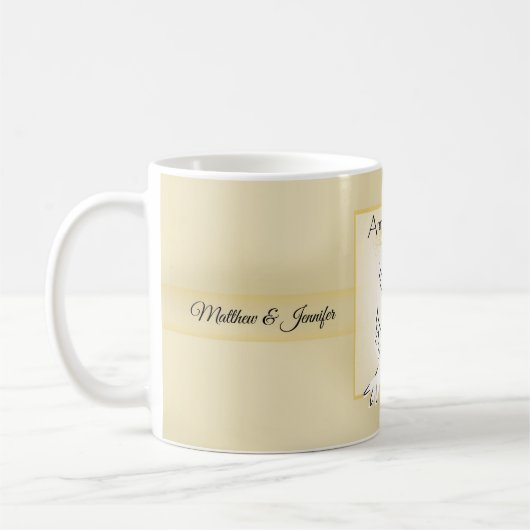名前をカスタムする結婚の記念日恵み コーヒーマグカップ (左)