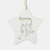 名前をカスタムする結婚の記念日恵み セラミックオーナメント (右)