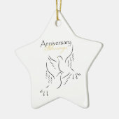 名前をカスタムする結婚の記念日恵み セラミックオーナメント (左)