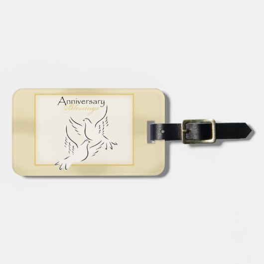 名前をカスタムする結婚の記念日恵み ラゲッジタグ (正面横)