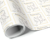 名前をカスタムする結婚の記念日恵み ラッピングペーパー (ロールコーナー)