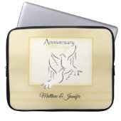 名前をカスタムする結婚の記念日恵み ラップトップスリーブ (正面)