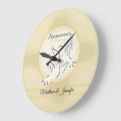 名前をカスタムする結婚の記念日恵み ラージ壁時計 (傾斜)