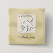 名前をカスタムする結婚の記念日恵み 缶バッジ (正面)