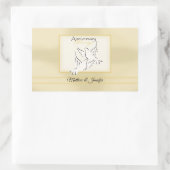 名前をカスタムする結婚の記念日恵み 長方形シール (バッグ)