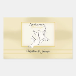 名前をカスタムする結婚の記念日恵み 長方形シール