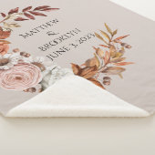 名前をカスタムする結婚ギフト毛布パーソナライズされた布 シェルパブランケット (3/4)