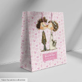 名前をカスタムする結婚抱き枕予測できなデザイン ミディアムペーパーバッグ