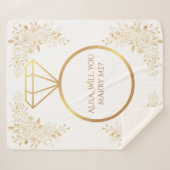 名前をカスタムする結婚提案毛布、提案 シェルパブランケット (正面(横))