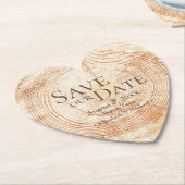 名前をカスタムする結婚木目素朴 ペーパーコースター (アングル)