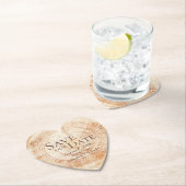 名前をカスタムする結婚木目素朴 ペーパーコースター (インサイチュ)