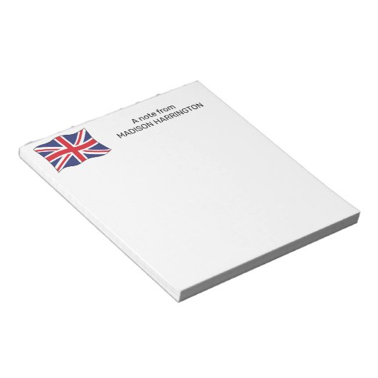 名前をカスタムする統一されたキングダム国旗 ノートパッド (アングル)