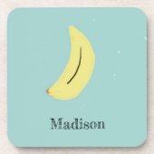名前をカスタムする絵を描バナナオンブルー コースター (正面)