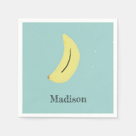 名前をカスタムする絵を描バナナオンブルー スタンダードカクテルナプキン
