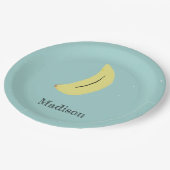 名前をカスタムする絵を描バナナオンブルー ペーパープレート (アングル)