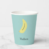 名前をカスタムする絵を描バナナオンブルー 紙コップ (正面)