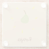 名前をカスタムする絵を描梨(茶色) ガラスコースター (裏面)