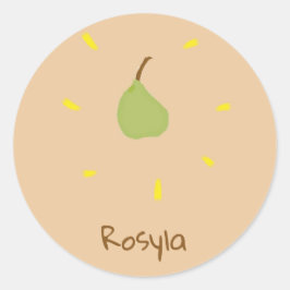 名前をカスタムする絵を描梨(茶色) ラウンドシール