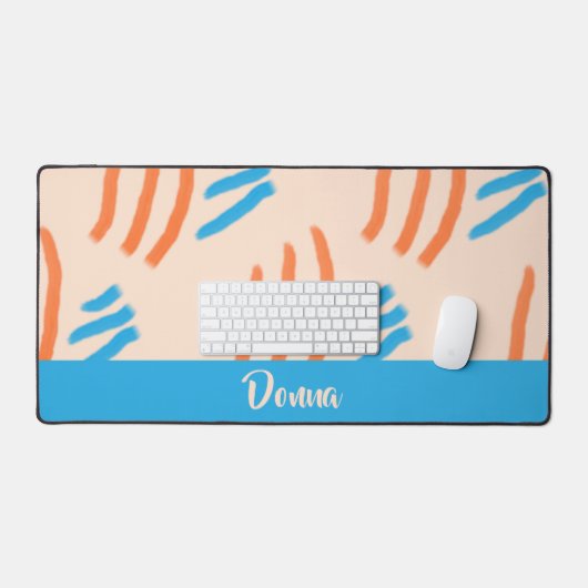 名前をカスタムする絵を描線パターン（の模様が）ある デスクマット (キーボード&マウス)