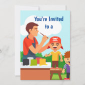 名前をカスタムする絵を描顔/誕生日パーティー 招待状 (正面)