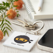 名前をカスタムする絵文字忍者ボタン キーホルダー (正面右)