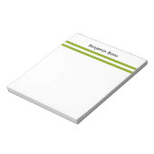 名前をカスタムする緑と白ストライプ色 ノートパッド (回転)