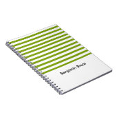 名前をカスタムする緑と白ストライプ色 ノートブック (右側)