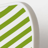 名前をカスタムする緑と白ストライプ色 ピックルボールラケット (左詳細)