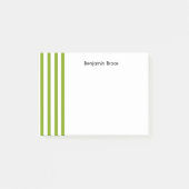 名前をカスタムする緑と白ストライプ色 ポストイット (正面)