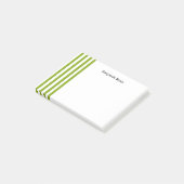 名前をカスタムする緑と白ストライプ色 ポストイット (アングル)