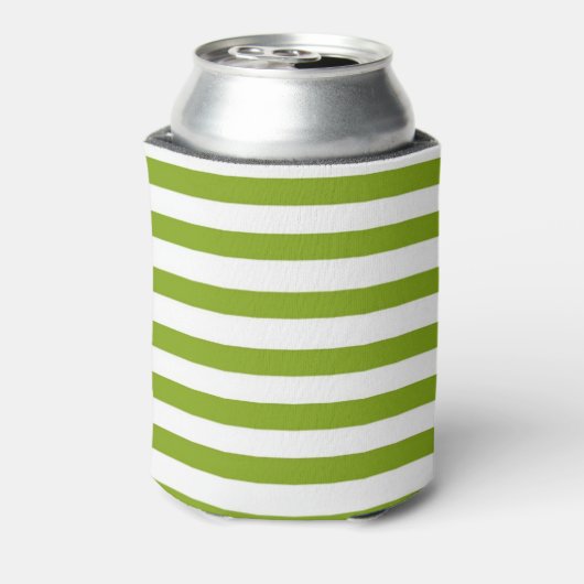名前をカスタムする緑と白ストライプ色 缶クーラー (缶裏面)