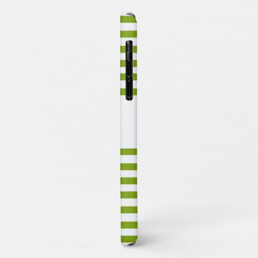 名前をカスタムする緑と白ストライプ色 Case-Mate iPhoneケース (裏面/左)