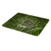 名前をカスタムする緑大理石タイル カッティングボード (角)