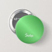 名前をカスタムする緑色勾配 缶バッジ (正面&裏面)