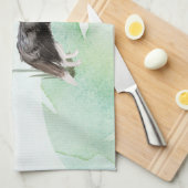 名前をカスタムする縁どコリーペットドッグ キッチンタオル (四つ折り)